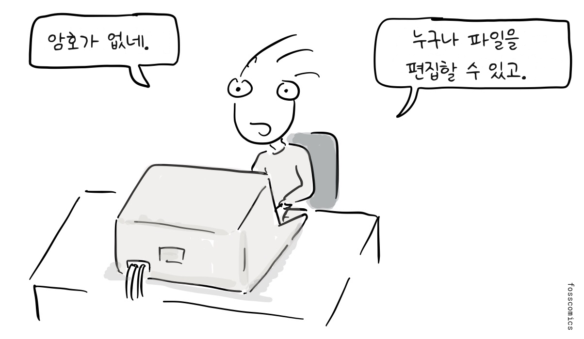 웃고 있는 ITS 사용자가 케이블이 늘어진 단말기 앞에 앉아 있다.